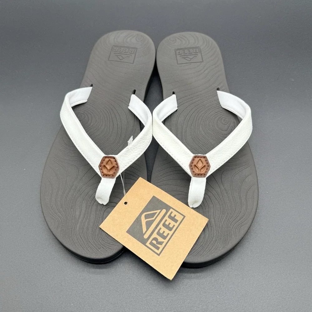 Reef Zen Love Flip Flop Sandals Womens Size 10 White Comfort Thong Beach NWT